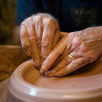 Joe Finch in his pottery 2016